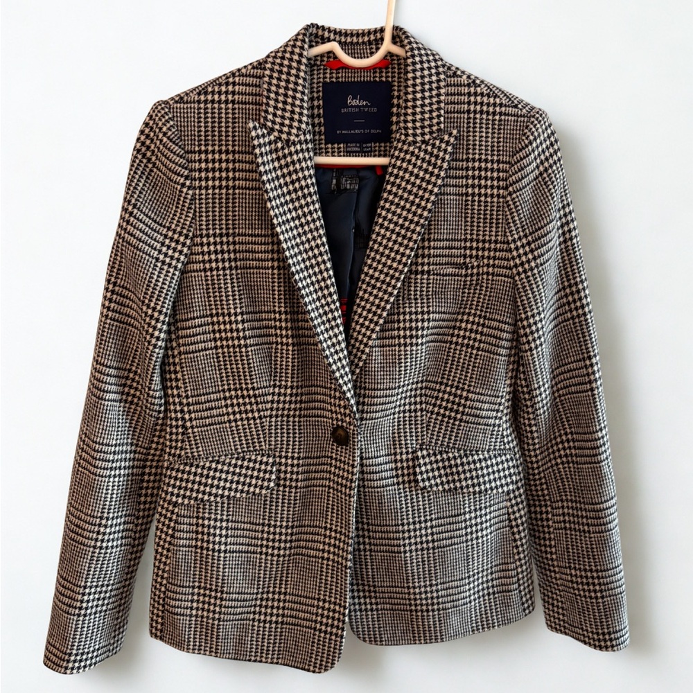 Boden Moon British Tweed Blazer Jacket Womens Size 6R